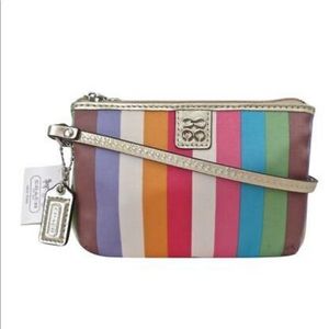 Coach Multicolor Colorful Legacy Stripe Wristlet